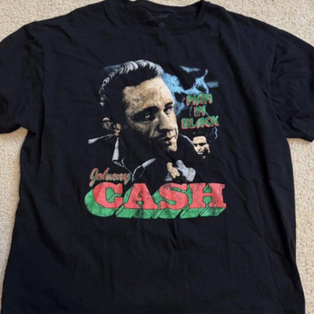 Men’s Black Johnny Cash T-Shirt - Size XL